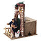 Bambina movimento con galline 18x14x9 cm presepe 8 cm s2