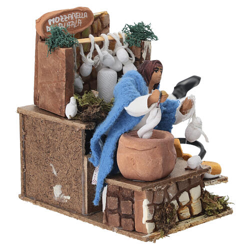 Vendeuse de mozzarelles en mouvement crèche 12 cm 14x9x14 cm 3