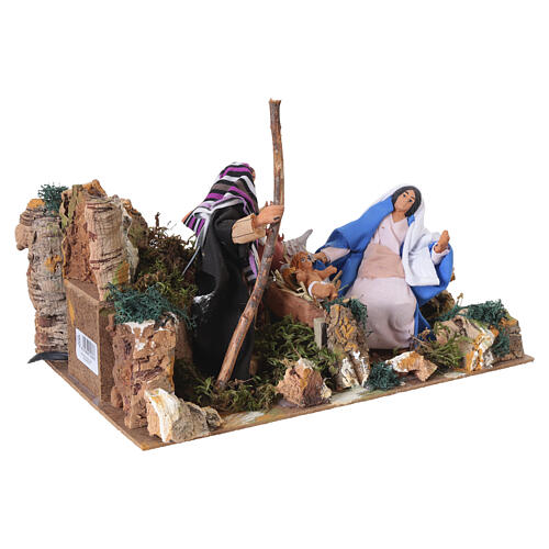 Natività con movimento e ambientazione rocciosa per presepe 14 cm 20x30x20 cm 3