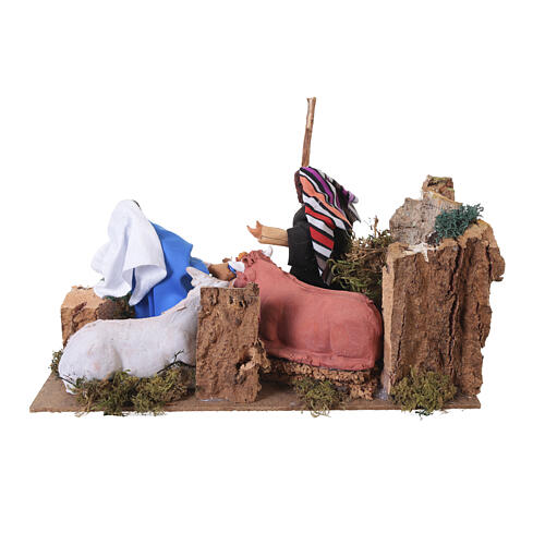Natività con movimento e ambientazione rocciosa per presepe 14 cm 20x30x20 cm 4