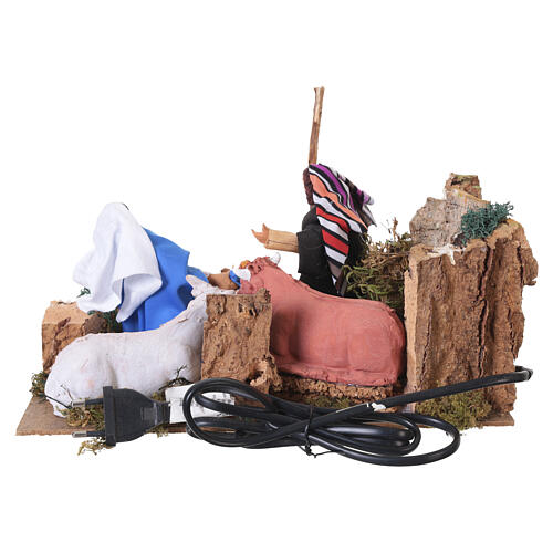 Natività con movimento e ambientazione rocciosa per presepe 14 cm 20x30x20 cm 5