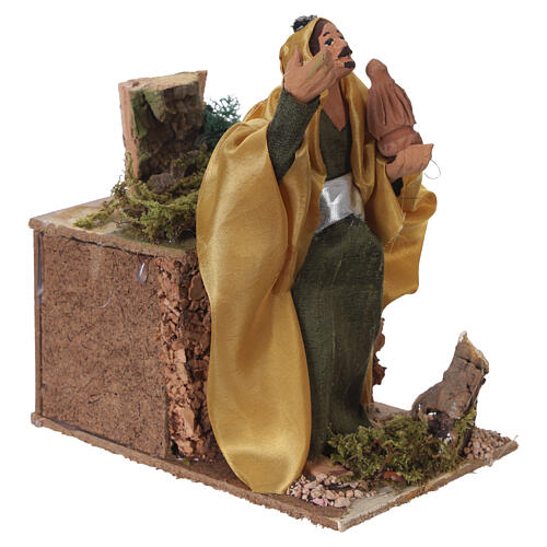 King Balthazar in motion with myrrh for 10 cm Nativity Scene, 15x9x14 cm 3