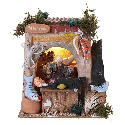 Animated fisherman, 15x15x15 cm, for 12 cm Nativity Scene | online ...