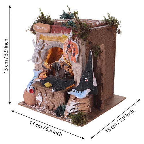 Pescatore in movimento 15x15x15 cm per presepe da 12 cm 2