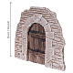 Arc avec porte effet bois et briques en plâtre 12x15 cm crèche 6 cm s2