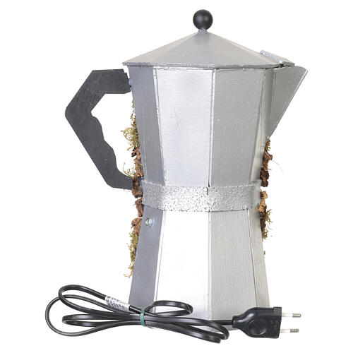 Cafetera moka led 30x13x13 cm con Natividad belén 6 cm 5