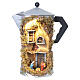 Cafetera moka led 30x13x13 cm con Natividad belén 6 cm s1