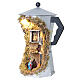 Cafetera moka led 30x13x13 cm con Natividad belén 6 cm s3