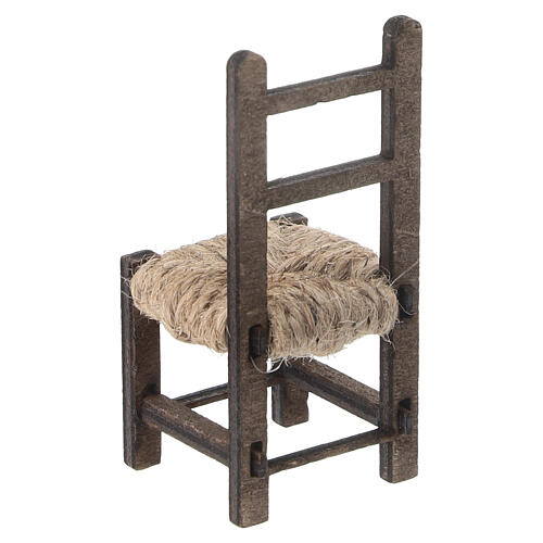 Silla empajada cuerda y madera 5x3x3 cm belén 10 cm 2