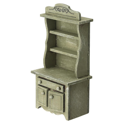 Aparador de madera verde 13x6x4 cm belén 10 cm 2
