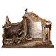 Cabane de crèche avec moulin, éclairage et mouvement 45x60x35 cm pour crèches 14-16 cm s8
