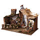 Capanna presepe mulino luce movimento 45x60x35 cm s5