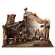 Nativity stable with mill, light and movement 45x60x35 cm for 14-16 cm figures s3