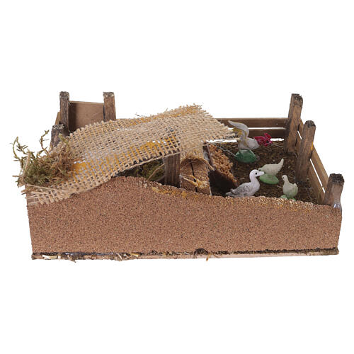 Cerca com ovelhas e galinhas 8x20x14 cm para presépio de 6 cm 5