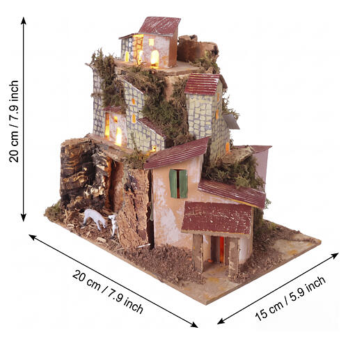 Paesaggio 360 con luci 20x20x15 cm per presepe da 6 cm 2