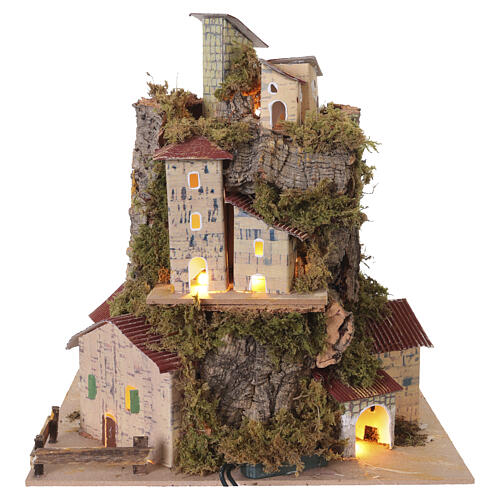 Borgo presepiale 360 con luci 25x25x20 cm per presepe da 6 cm 4