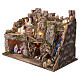 Nativity setting for 10 cm figures with caves, waterfall and lights, 45x60x35 cm s5