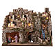 Nativity scene village 10 cm with caves, waterfall and lights 43x60x34 cm s1