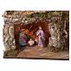 Nativity scene village 10 cm with caves, waterfall and lights 43x60x34 cm s2