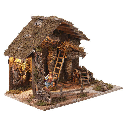 Oświetlona stajenka — efekt jaskini, 45 x 60 x 35 cm, do szopki 16 cm 4