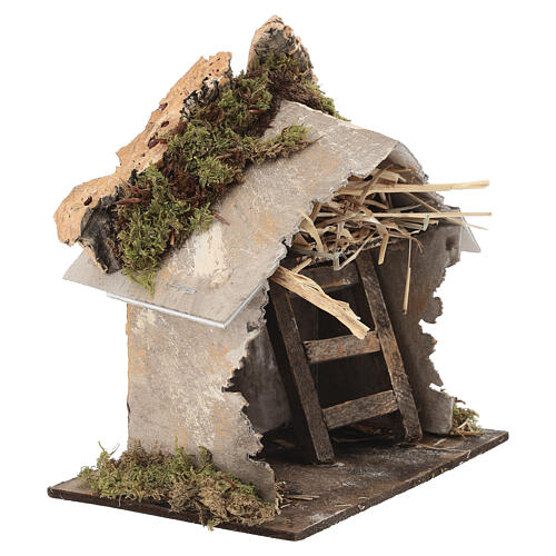 Capanna con scala 16x15x10 cm presepe 8 cm 3