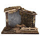 Rustykalna stajenka bożonarodzeniowa - drewno, mech i korek, 25×35×20 cm, do figurek 10–12 cm s1