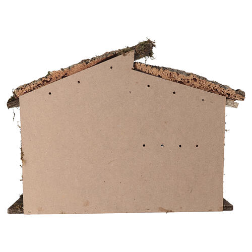 Stajenka do szopki z drewna i korka, 40x50x25 cm - do figurek 10–14 cm 6