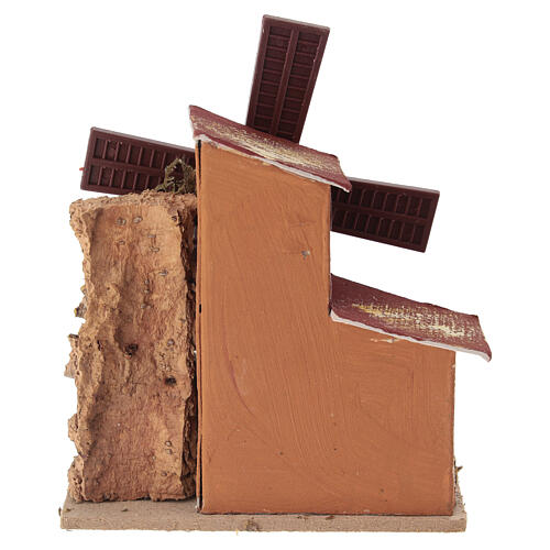 Dekoracyjny wiatrak z korka i tektury, 10x10x5 cm - do szopek 4–6 cm 4