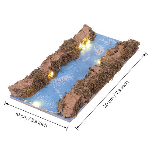 Trecho de rio reto com 5 luzes a pilhas 2,5x22x10 cm 2