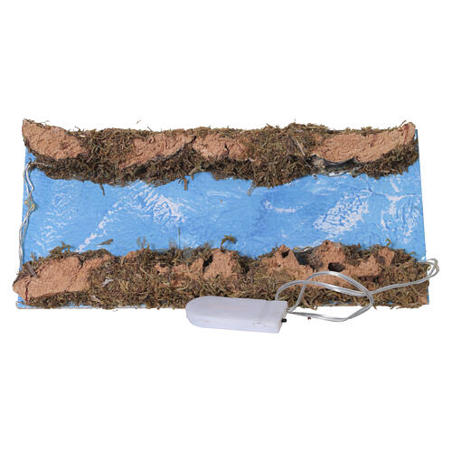 Trecho de rio reto com 5 luzes a pilhas 2,5x22x10 cm 3