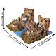 Pont sur rivière pour crèche 6 cm en résine avec moutons 10x20x15 cm s2