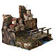 Village pour crèche 6 cm avec pont et rivière 24x21x21 cm s3