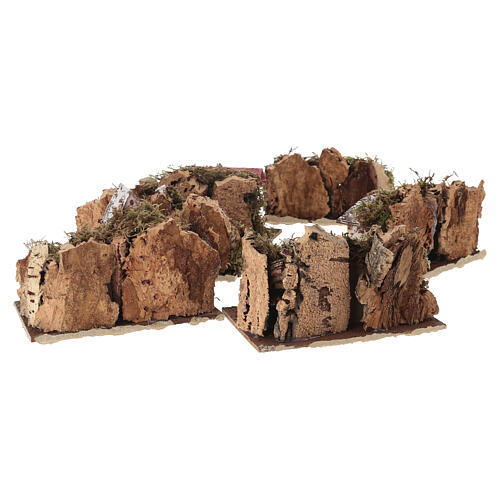 Set casas para belén rústicas madera y corcho 10x15x10 cm caja 6 pz 5