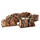 Set casas para belén rústicas madera y corcho 10x15x10 cm caja 6 pz s5