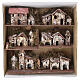 Set casas para belén rústicas madera y corcho 10x15x10 cm caja 6 pz s6
