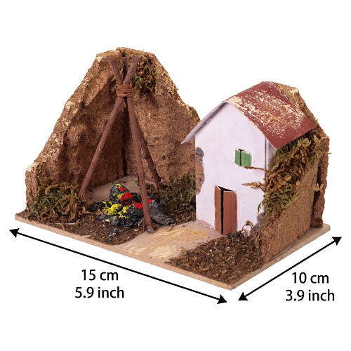 Pack of 6 assorted groups of Nativity Scene houses, 15x10 cm 2