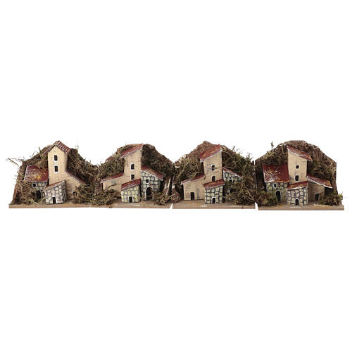 Caja belén con 12 casitas madera y corcho 7,5x10x5 cm 2