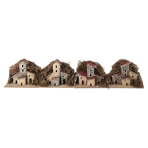 Pudełko z 12 domkami do szopki - drewno i korek, 7,5 × 10 × 5 cm 4