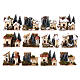Pack of 12 groups of houses with trees for Nativity Scene background, 8x10x6 cm s1