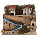 Paisagem de colinas com lago e casas 20x20x15 cm para presépio 6-8 cm s1