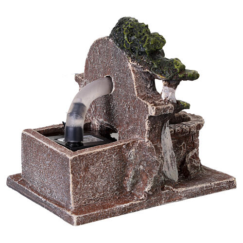Fontaine pour crèche 8 cm en résine avec pompe fonctionnelle 10x10x15 cm 4