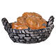 Round resin bread basket, 5 cm, for 6 cm Nativity Scenes s3