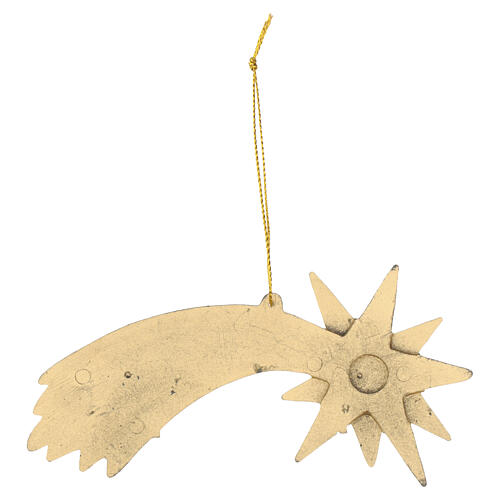 Comet figurine, 6.5 x 15 cm gold finish with cord 2