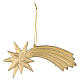 Comet figurine, 6.5 x 15 cm gold finish with cord s1
