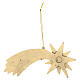 Comet figurine, 6.5 x 15 cm gold finish with cord s2