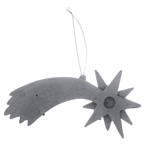 Silver hanging Christmas comet, 3x6 in 2