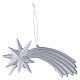 Silver hanging Christmas comet, 3x6 in s1