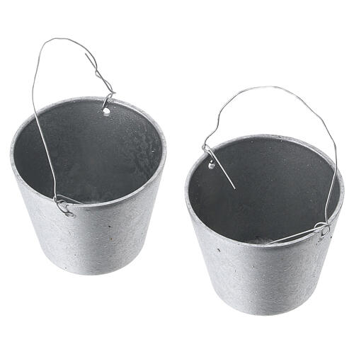 Zestaw 2 metalowych wiaderek 3,5 cm - do szopki 10–12 cm 2