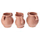 Set 3 pz anfore in terracotta per presepe 8 cm 3x3 cm s2