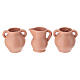 Set of 3 terracotta amphorae for 8 cm nativity scene, 3x3 cm s1